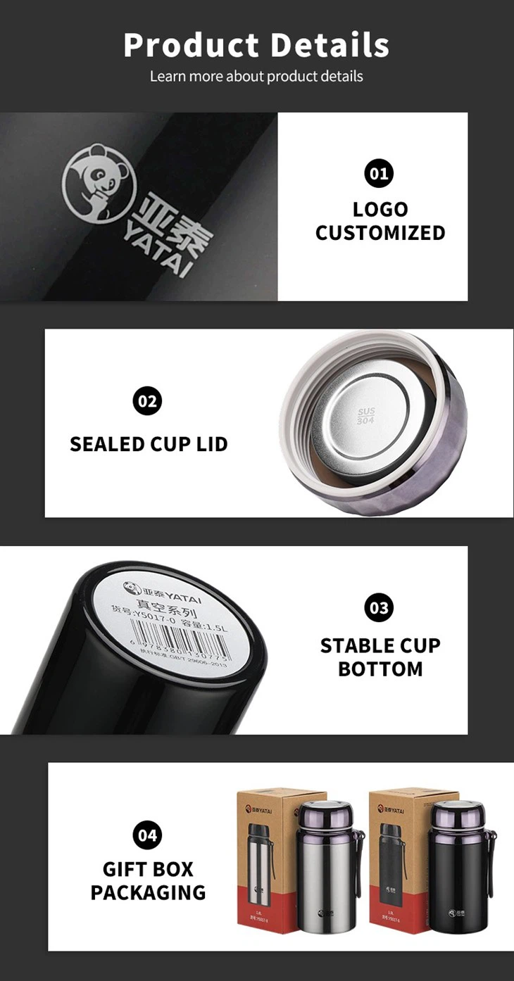 1L 1.2L 1.5L Stainless Steel Sports Water Bottle Y5017 high quality